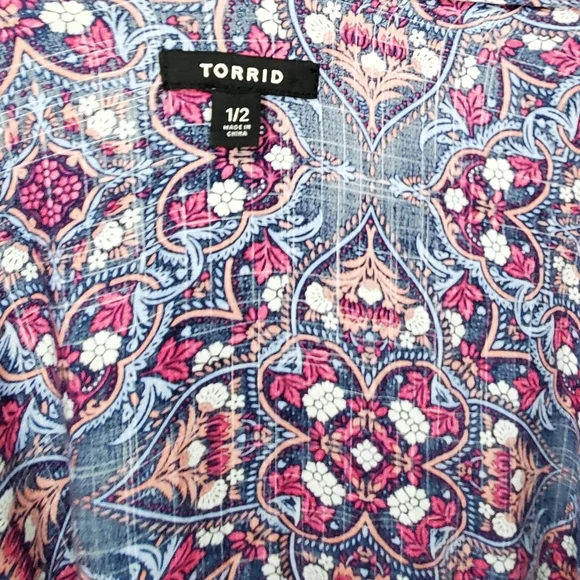 Torrid Kimono Gauze Long Cardigan Size 1/2 - Picture 3 of 7